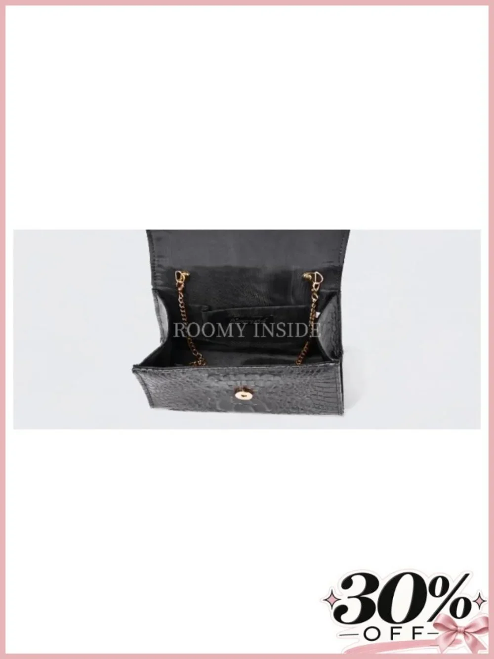 Vegan Leather Evening Clutch Purse with Chain Strap Top Handle